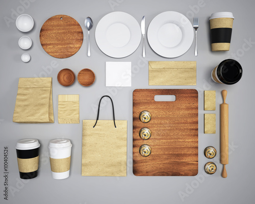 mockup of food and kitchen.3d