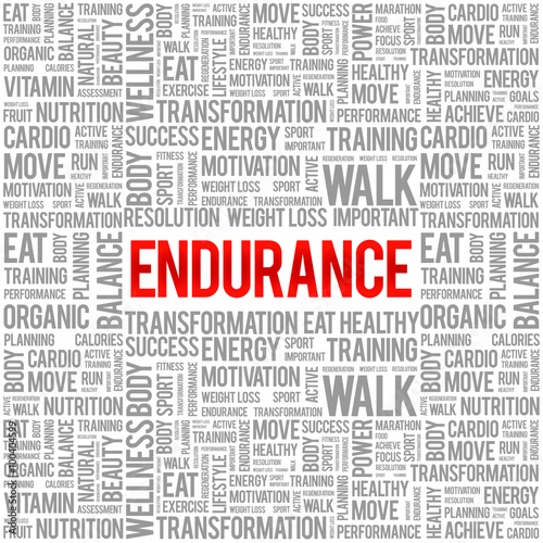 ENDURANCE word cloud background, health concept