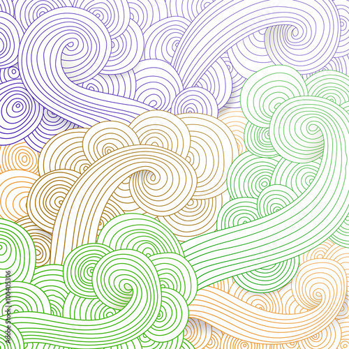 Tangled pattern, waves background. 