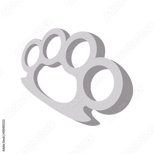 Brass knuckles cartoon icon