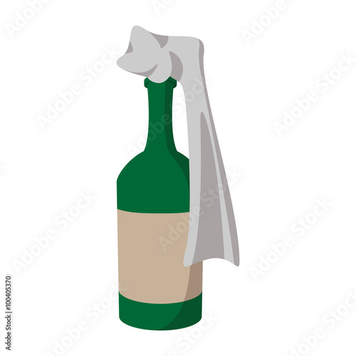 Glass bottle filled with gasoline