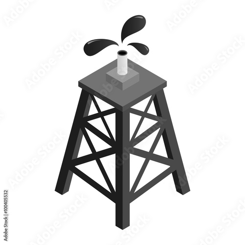 Oil rig isometric 3d icon