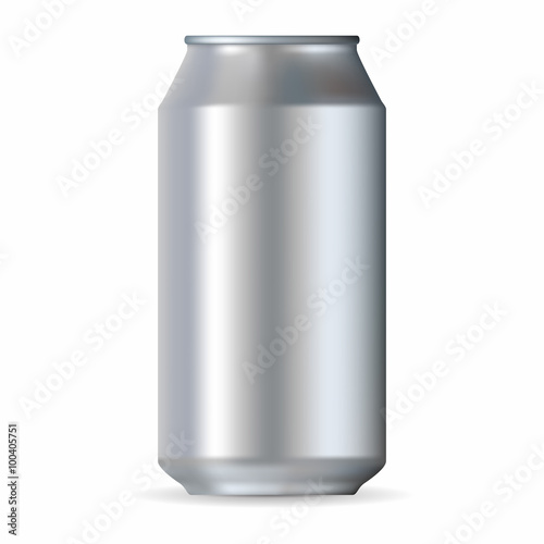 Realistic silver aluminum can 