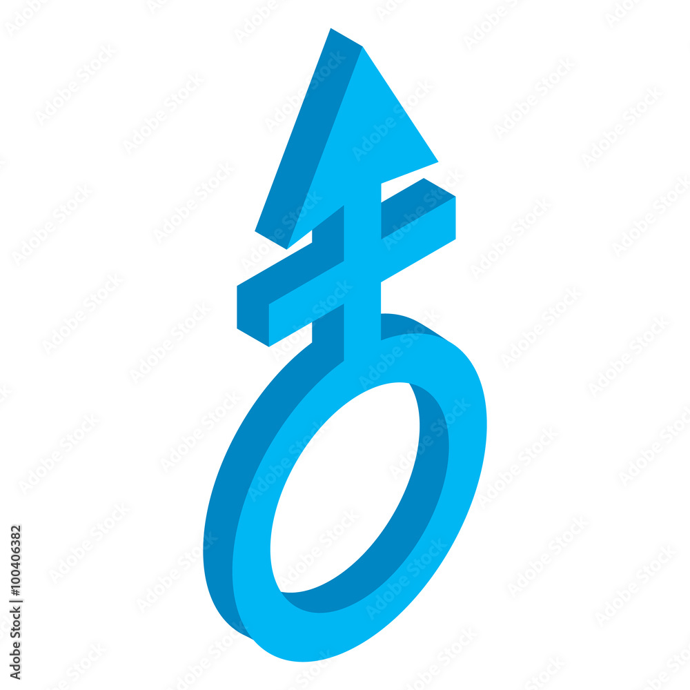 Male symbol isometric 3d icon Male symbol isometric 3d icon
