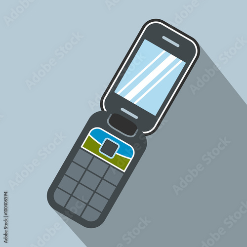 Clamshell handphone flat icon