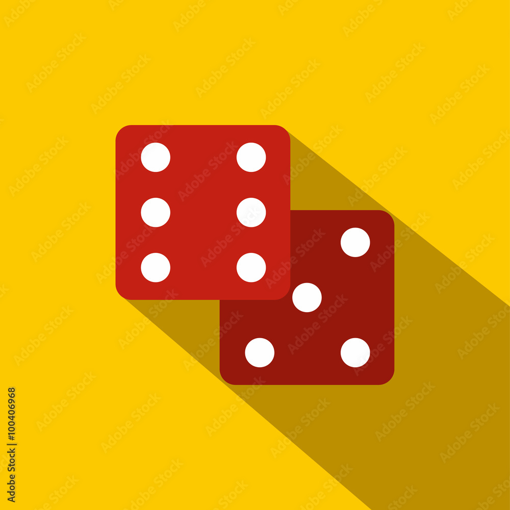 Red dice flat icon Red dice flat icon