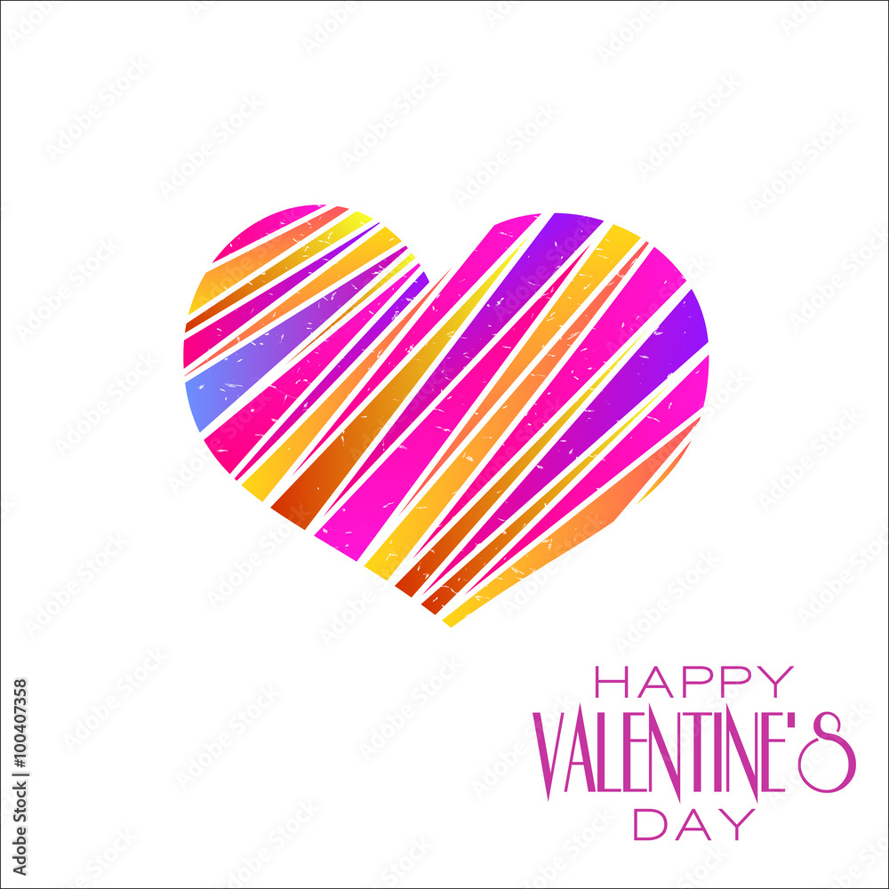Abstract valentines day colorful heart design element background