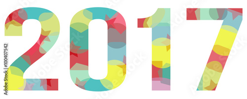 2017 year abstract colorful transparent vector isolated on white