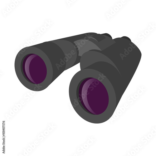 Grey binocular cartoon icon