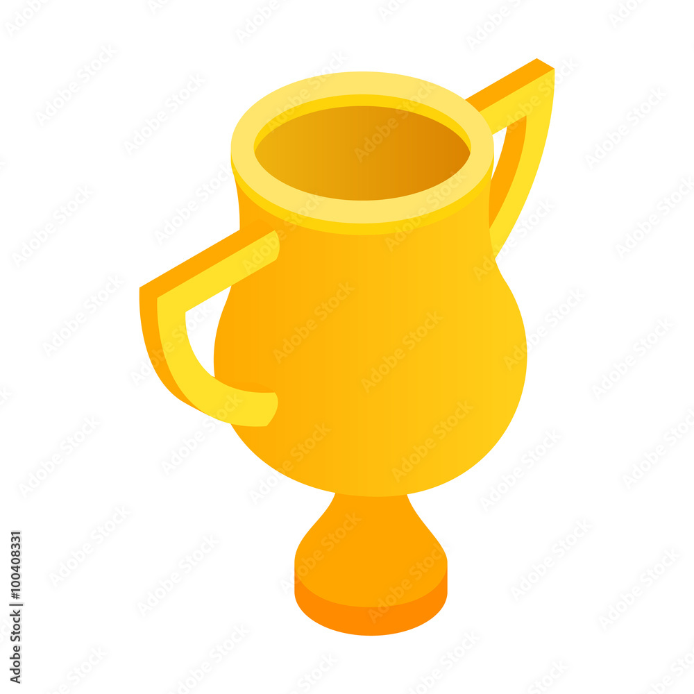 Golden trophy cup isometric 3d icon Golden trophy cup isometric 3d icon