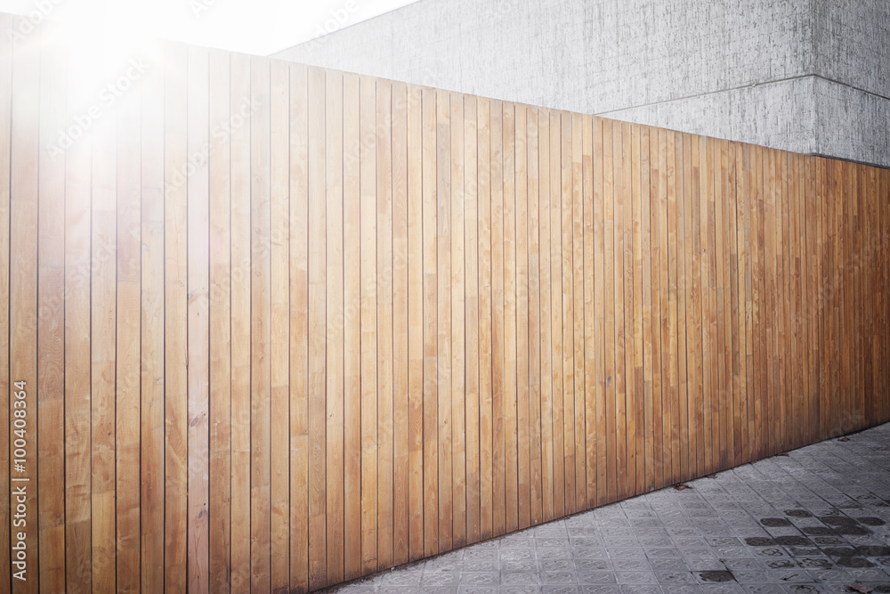 Highly detailed and empty wooden wall on the street. Highly detailed and empty wooden wall on the street.