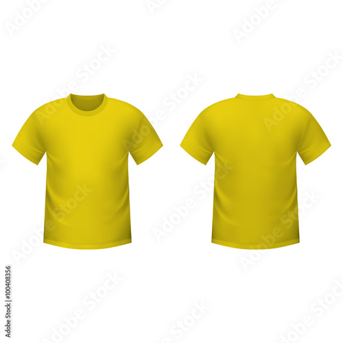 Realistic yellow t-shirt 