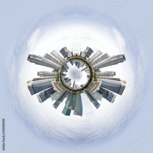 Canvas Print Tiny planet with skyscrapers