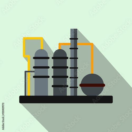 Oil refinery flat icon 