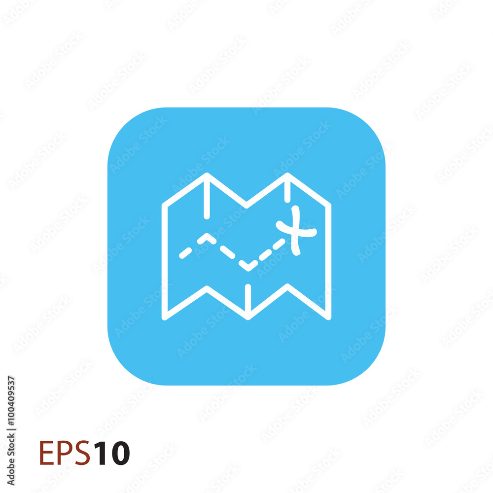 Map with marked destination icon for web and mobile Map with marked destination icon for web and mobile