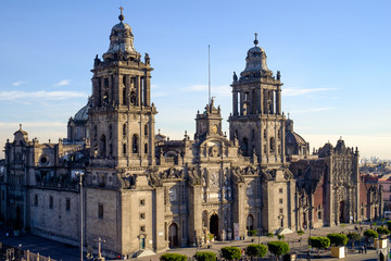 Sierkussen Mexico Uitzicht op Zocalo en kathedraal  © Martin M303