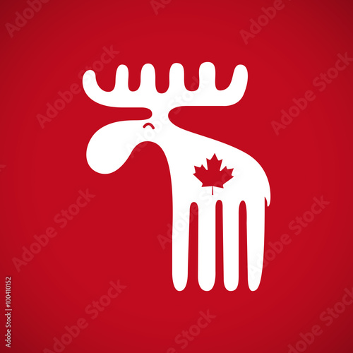 Vector illustration of an animal symbol of Canada white canadian