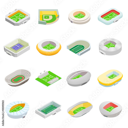 Stadium isometric 3d icons
