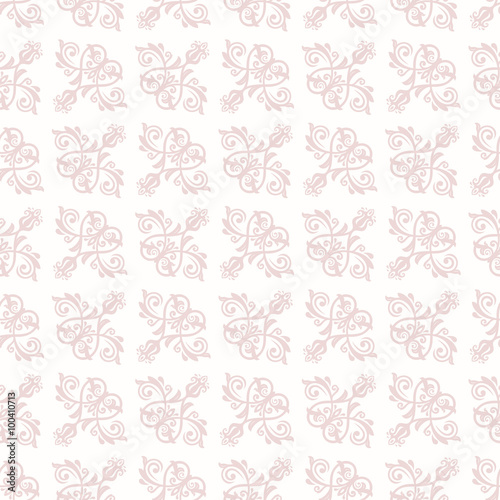 Oriental classic pattern. Seamless abstract colored background with diagonal pink ornaments