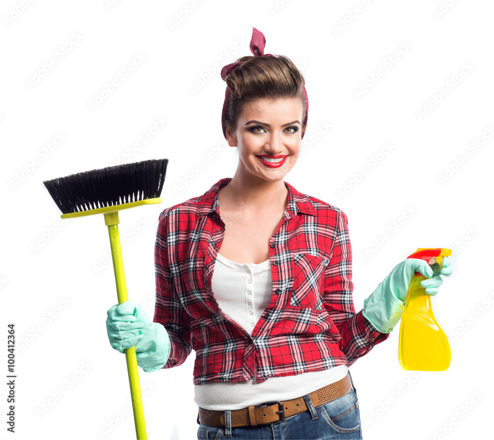 Beautiful young cleaner