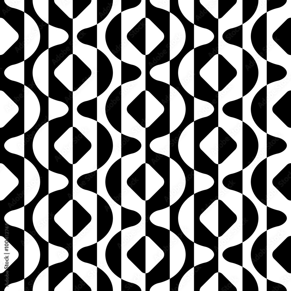 Seamless Curved Shape Pattern Seamless Curved Shape Pattern