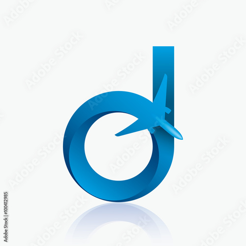 Airline logo design with letter "D"