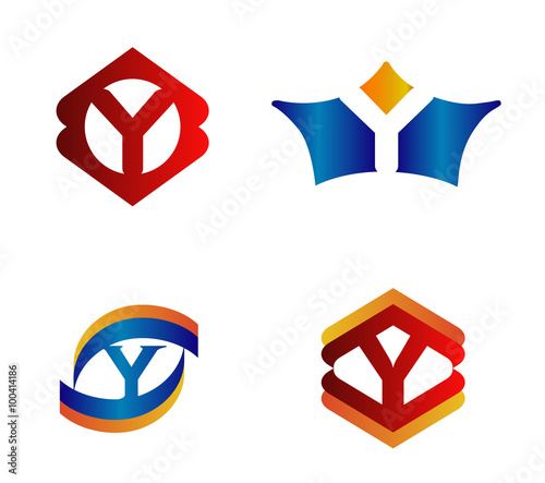 Letter Y set Alphabetical Logo Design Concepts 