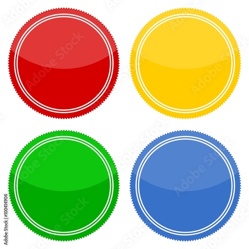 4 different sticker, starburst shape