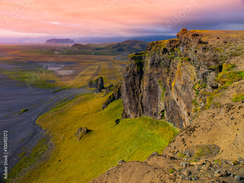 Dramatic rocky coastline landscape of Iceland