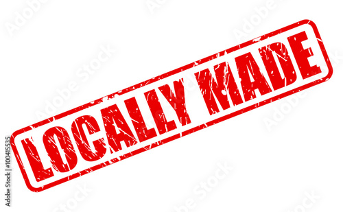 Locally made red stamp text