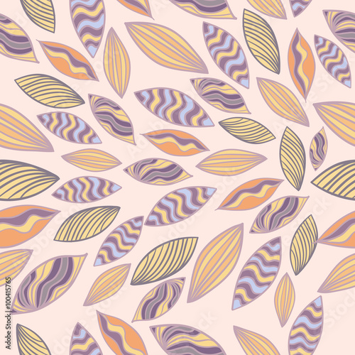 Colored vector seamless pattern with leaves.