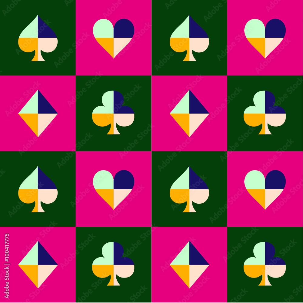 Card Suit Chess Board Pink Green Pattern Vector Illustration Card Suit Chess Board Pink Green Pattern Vector Illustration