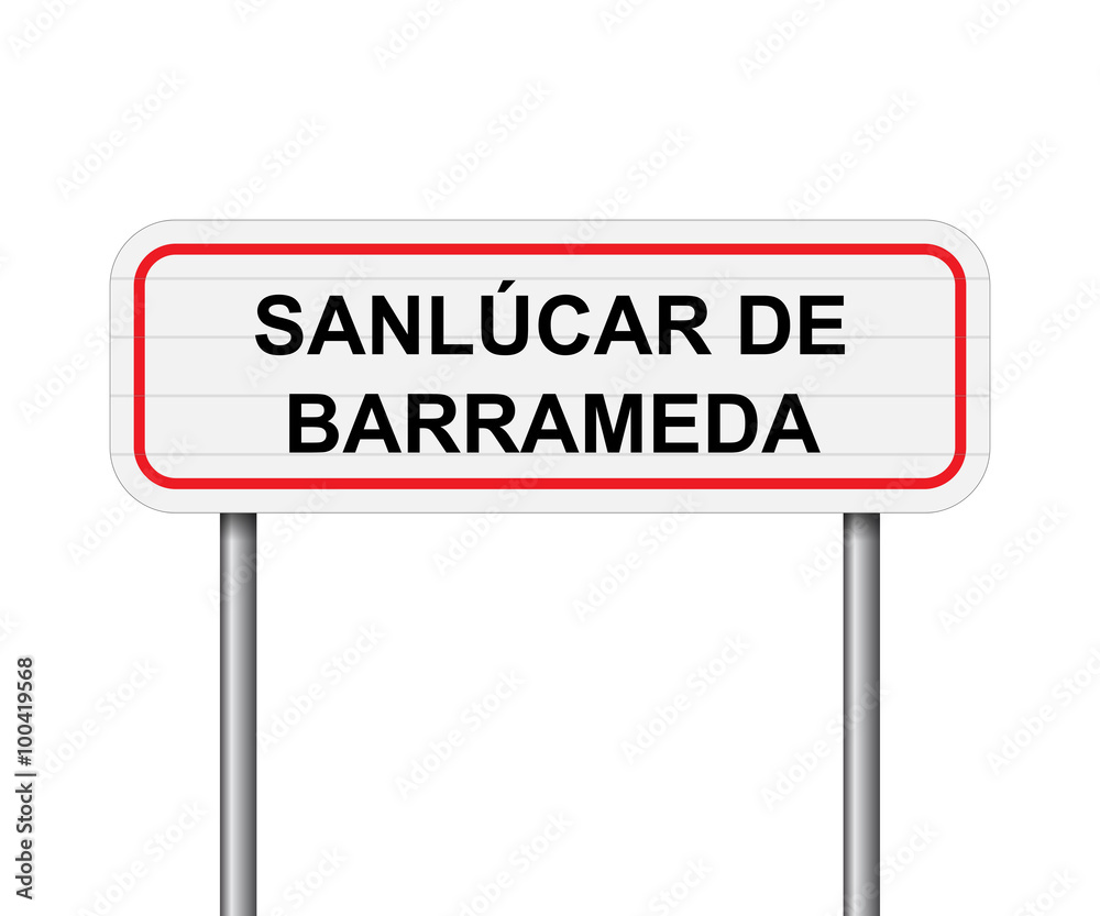 Welcome to Sanlucar de Barrameda, Spain road sign vector Welcome to Sanlucar de Barrameda, Spain road sign vector