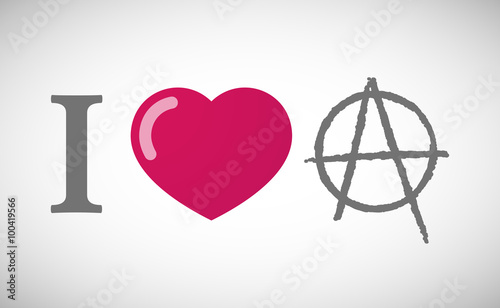 "I love" hieroglyph with an anarchy sign