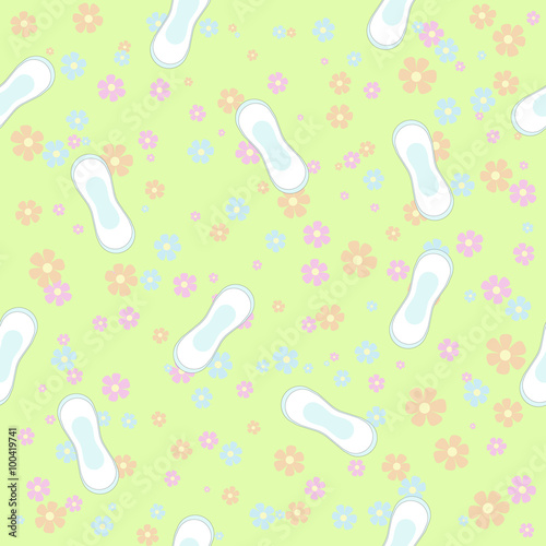 seamless pattern with  feminine hygiene products