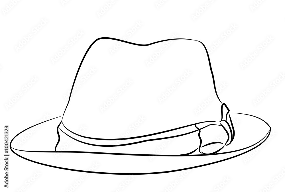 Cappello classico da uomo stilizzato Stock Vector | Adobe Stock