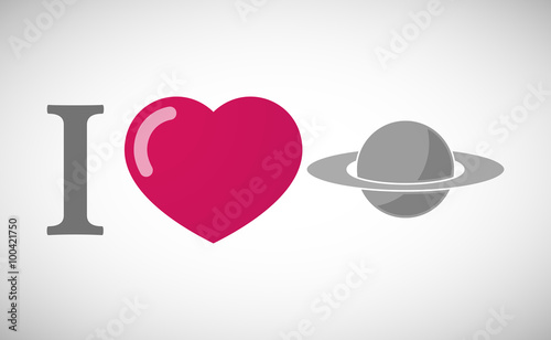 "I love" hieroglyph with the planet Saturn