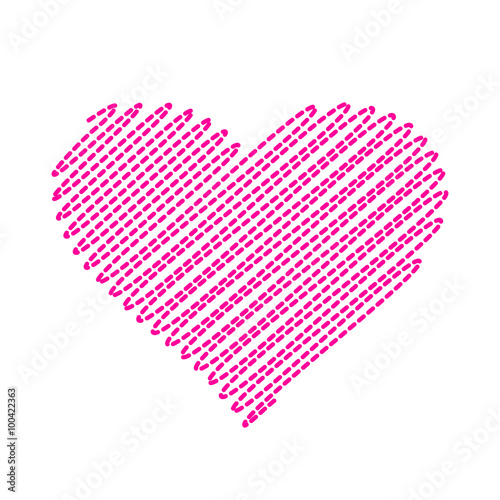 embroidered heart isolated
