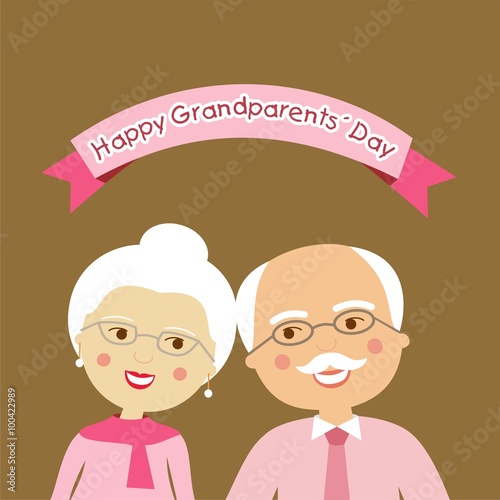 Feliz día de los abuelos. Pareja de ancianos felices con el pelo blanco
