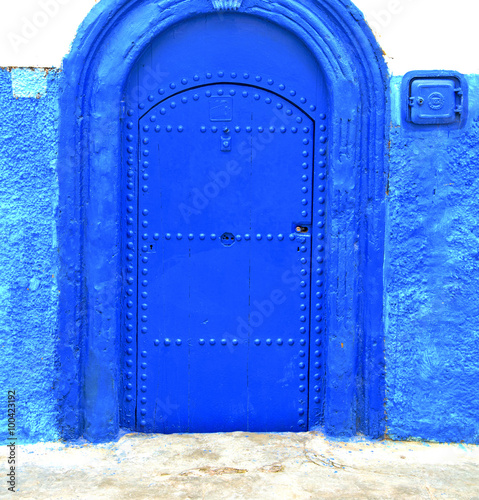 historical blue  in  antique building door morocco      style af © lkpro