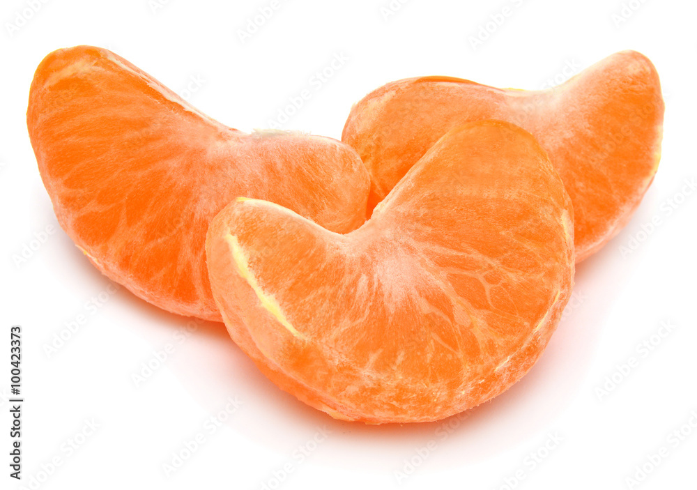 Slices of peeled tangerine
