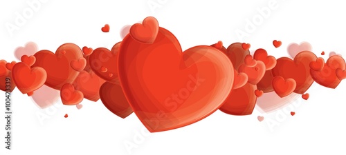 print with red hearts