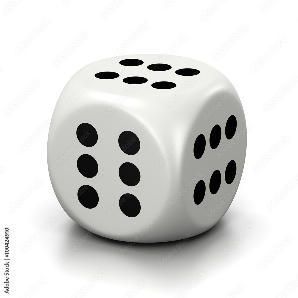 All Six Numbered Faces White Dice All Six Numbered Faces White Dice