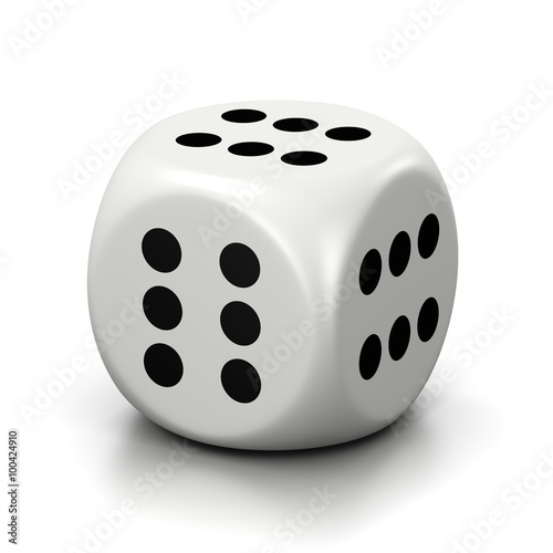 All Six Numbered Faces White Dice photo