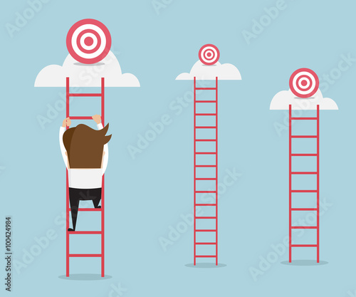 businessman climbing the ladder