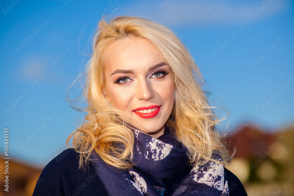 Portrait of a positive blond businesswoman. Confident successful smiling business woman