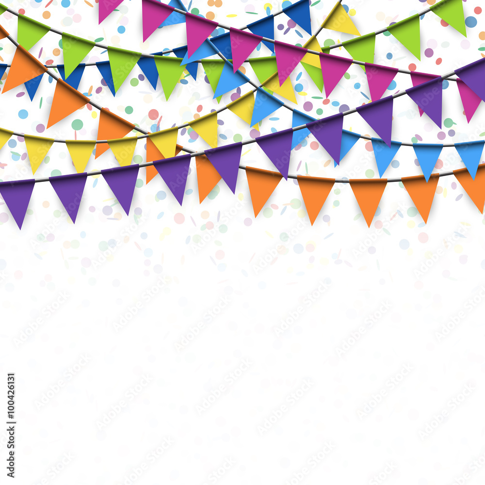 Fototapeta premium garlands and confetti background