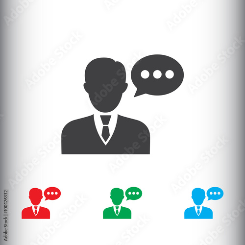 Speaking man icon. Man with...