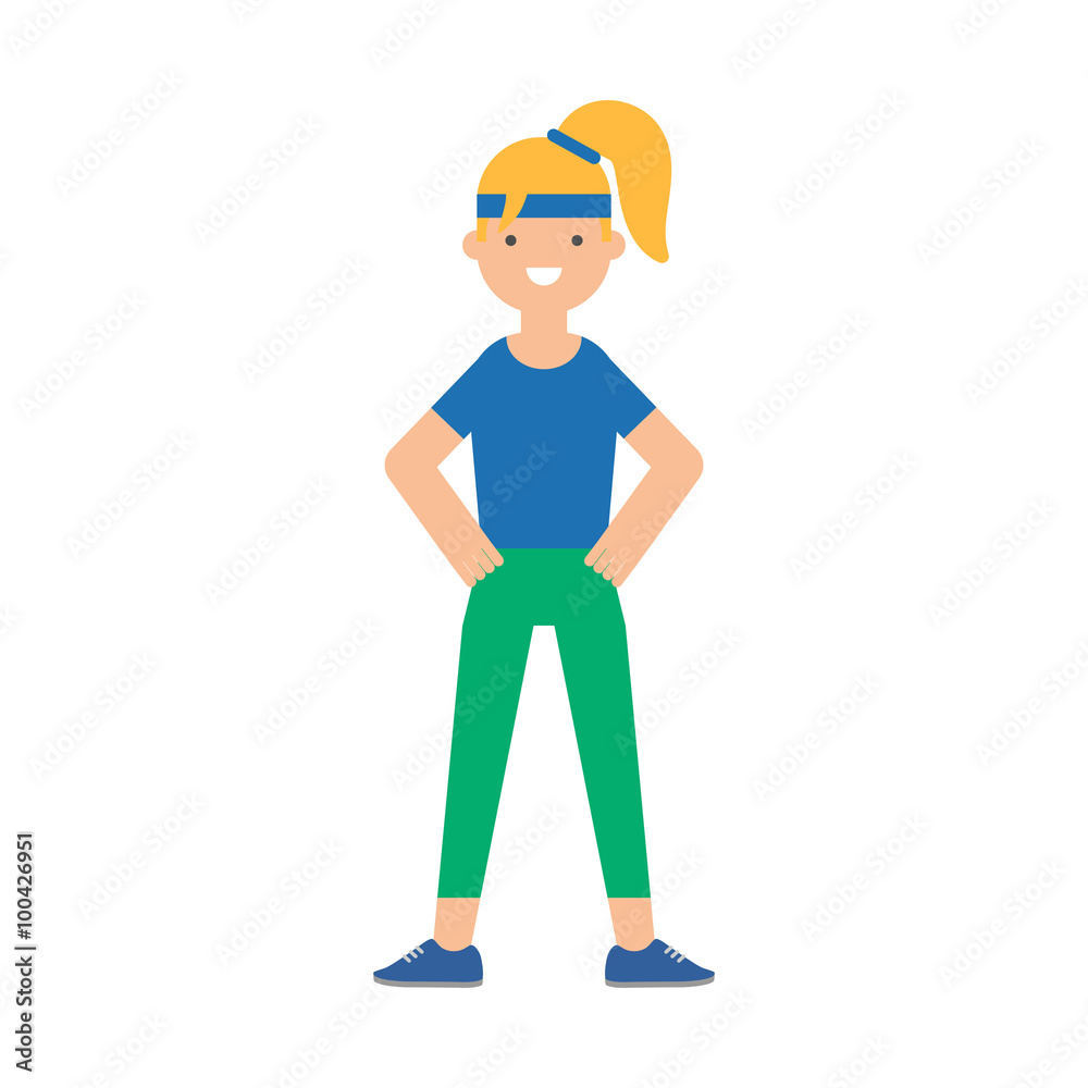 Vector illustration of a sporty girl