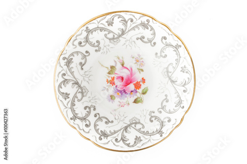 China plate on the white background